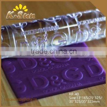 Reposteria moldes Decoration acrylic roller embossing cake rolling pin