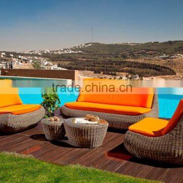 Synthetic Rattan Garden Sofa Set - P.E Rattan Sofa Furniture 1.2mm Thickness Alu Frame Power Coating Hand Woven photo-2