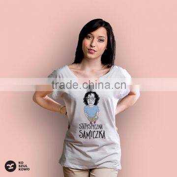 2016 Lady Custom Printed Design for Women Female Tee T-shirt Print Logo DTG OEM Service Screenprint Transfer