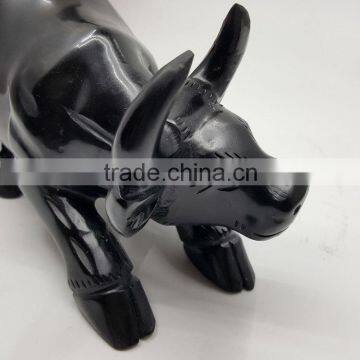Obsidian Bull Sculpture Chinese Zodiac Animal Carvings photo-5
