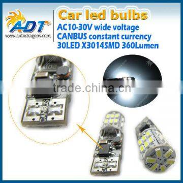 Hot sale t10 bulbs t10 led canbus 3014 smd auto car led t10 bulb