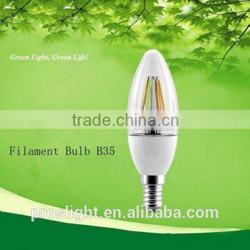 2.5W B35 led filament candle bulb, led filament bulb