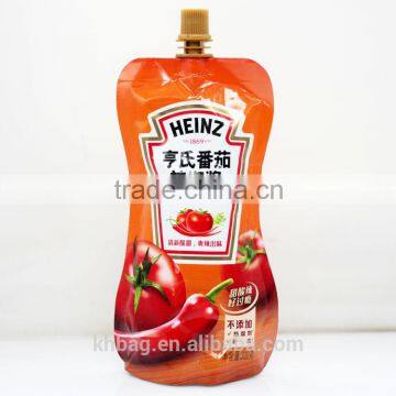 Stand Up Spout Pouch For Ketchup