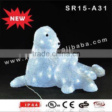 Acrylic Outdoor Lighted LED Sea Lion With Baby photo-2