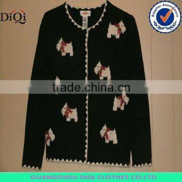 Latest Design Multi-colors Striped Lady's Long Thick Knitted Sweater, Fashion Plaid Women Long Pullover Sweater
