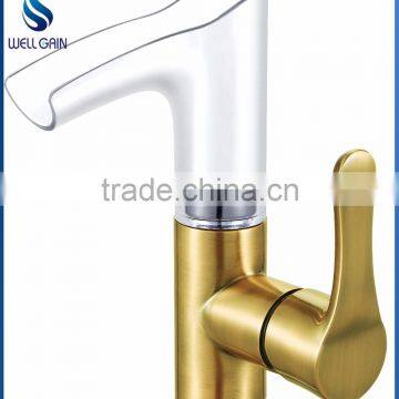 Lavatory basin faucet LED brass basin mixer wall mounted basin tap