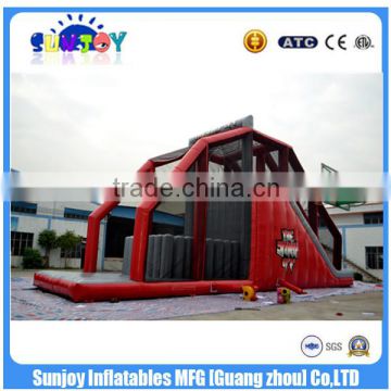 2016 Hot Inflatable Jump Off Sport Games Jump Fall Slide With Air Bag