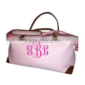 Monogram Seersucker Weekender Tote photo-4