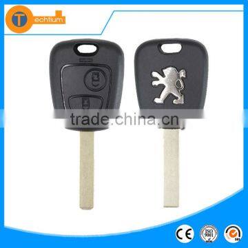 Remote control key with 433Mhz and ID46 chip 307 No groove on blade car key 2 button for Peugeot 207 206 307 407 408 306 607 405