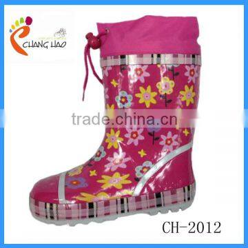 Girls Flower Printing Cheap Gumboot