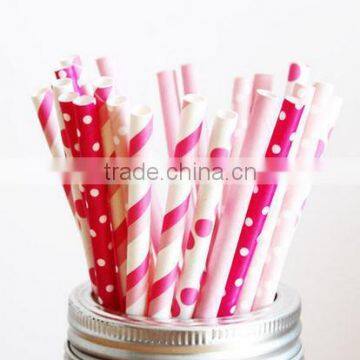 Party Supply Colorful Flexible Paper Drinking Straws