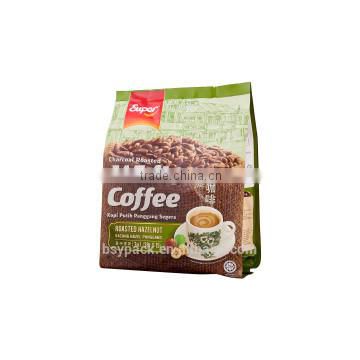 Quad Sealed Coffee Bag with Valve and Side Gusset, Made of PET/AL/PE