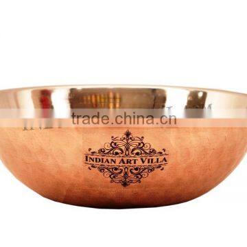 Steel Copper Serving Kadhai Karahi Wok Bowl 350 ML - Home, Hotel, Restaurant, Tableware