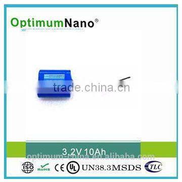 Three tabs 32650 3.2v 10ah lifepo4 battery for emergency light