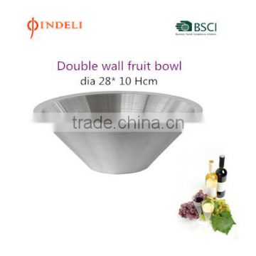 2016 Elegant designs stainless steel double wall fruit dish