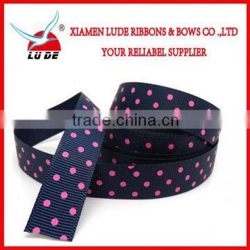 Factory Wholesale Colorful Polka Dot Grosgrain Ribbon