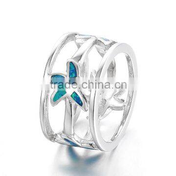 Guangzhou Lovans 1 Set Sterling Silver Stone Rough Ethiopian Opals 925 Silver Turtle Ring Finding for Jewellery Making