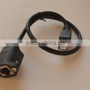 screw lock RJ45 Cable RJ45 Female to RJ45 8P8C Mountable Cable