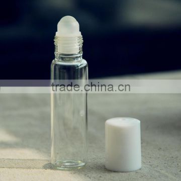 Hot selling empty 10ml perfume glass roll on bottle with plastic roller