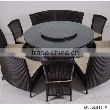 7 pcs outdoor furniture rattan dining set with 6 chairs and table room saving furniture