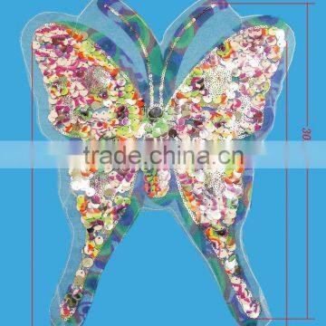 Pop top 2015 China wholesale Fancy Decoration Sequin Butterfly Embroidery Patch for l accessory