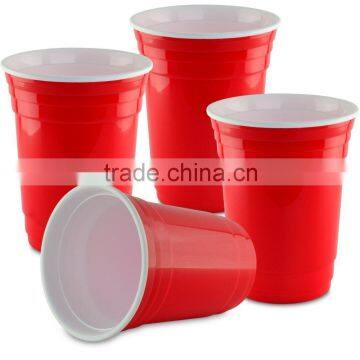 Double Wall 16 oz plastic Red Party Cup , 4 Pack Reusable Beverage Cup