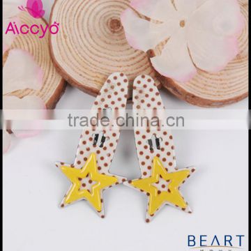 5cm Star Print Mini Snap Hair Clip For Adult