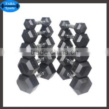 Premium quality fitness rubber coated Hex Dumbell