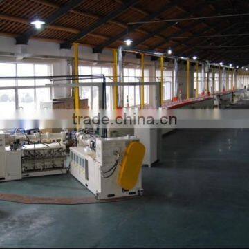 Rubber steel strip extrusion line