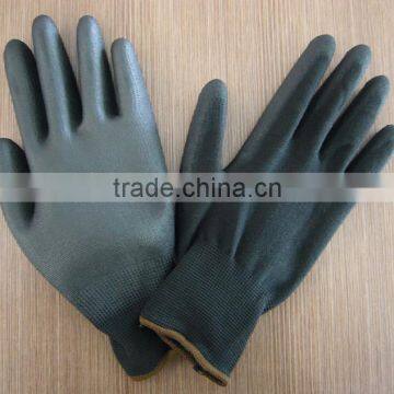 13G Polyester Liner, Smooth Finished Grey PU Coated Glove photo-3