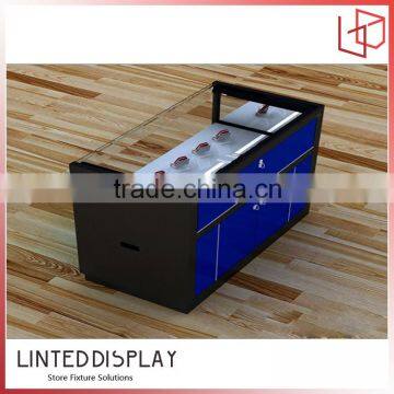 Wooden Coner Glass Display Case For Mobile Accessory