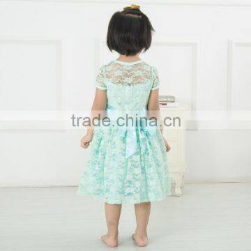 New Girls Wedding Dress Applique Designer One Piece Lace Stitching Party Dress Baby Frock Design Pictures