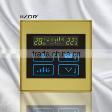 Good Quality IVOR 220V Central Air-Conditioner Thermostat Digital AC Thermostat Switch PC Frame SK-AC2300B Champagne Gold