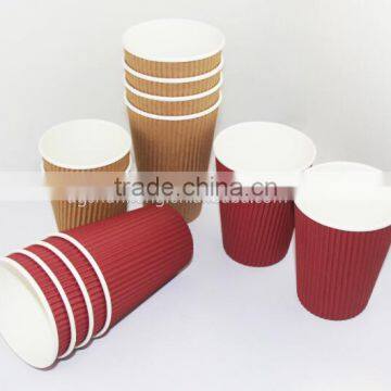 Coffee paper cups Custom Logo Printed Disposable Double Wall Hot Drink paper Cups with Lid paper cup manufacturer