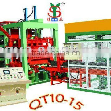 QT10-15 PLC controlled hydraulic concrete block machinery