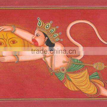 Vedic Indian Ramayan Hindu God Hanuman Painting Artwork