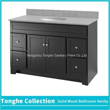 Espresso Shaker Style Solid Wood Bathroom Vanity Unit With Granite Top photo-4