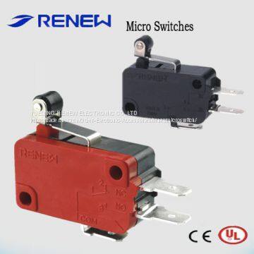 Short roller lever micro switches