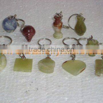 TOP PAKISTANI NATURAL STONE ONYX KEY CHAINS HANDICRAFTS photo-2