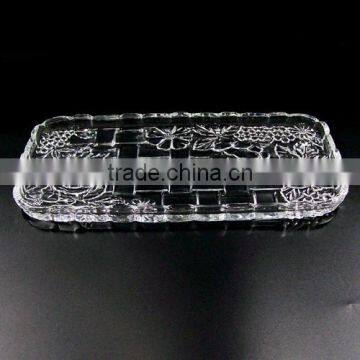 2017 New Big Glass Plate Transparent Glass Fruit Plate photo-3