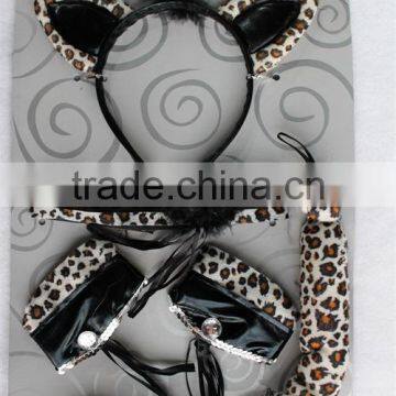 Party Catwoman Cosplay Sexy Cat Ear Headband Cuffs Collar Tail Set photo-2