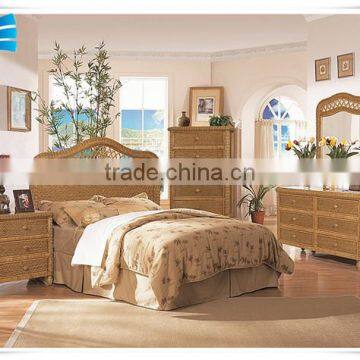 Modern Bedroom Set Furniture -4 Piece Rattan Wicker