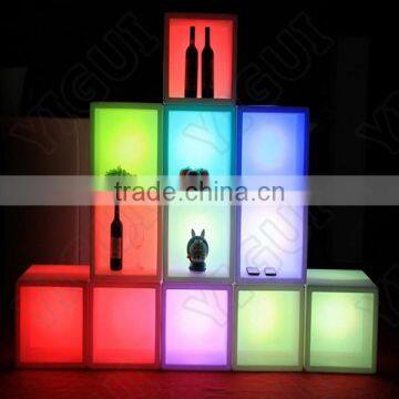 Luminous waterproof Whole sale Cube LED ice bucket Bar use bottle cooler LED bucket