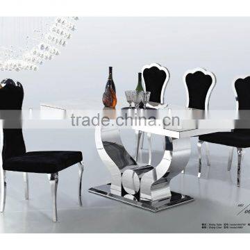 2015 best seller marble dining table/stainless steel dining table AH 2197