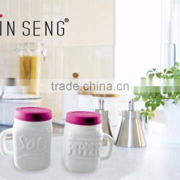 High Quality Spice Dispenser White Ceramic Spice Jar photo-6