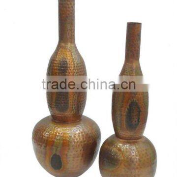 Hand hammered Metal Flower Vase
