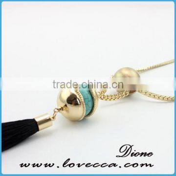 Fashion Wholesale Handmade Gemstone Long Chain Tassel Charm Necklace photo-6