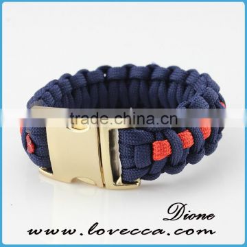 Letters woven paracord bracelet braided parachute survival bracelet with metal buckle