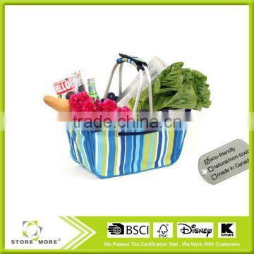 Collapsible Folding Market Basket With Pocket