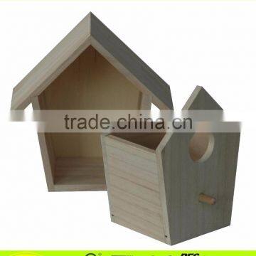 FSC Unfinished House Shape Drawer Wood Bird House photo-4